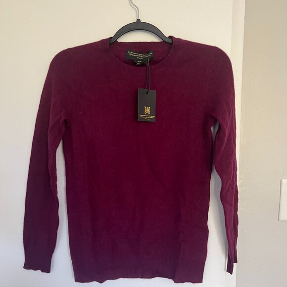 HUDSON'S BAY Company Cashmere Plum Crewneck Long Sleeve Sweater XS Petite NWT - Picture 2 of 12